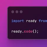 Аватарка канала Ready.code - JS development. Releases and new articles